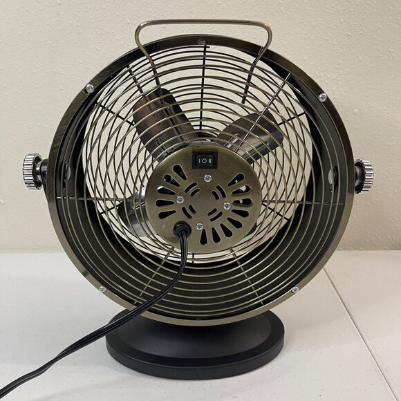 Retro Desk Fan With Metal Blades, Matte Black Finish - Picture 8 of 12